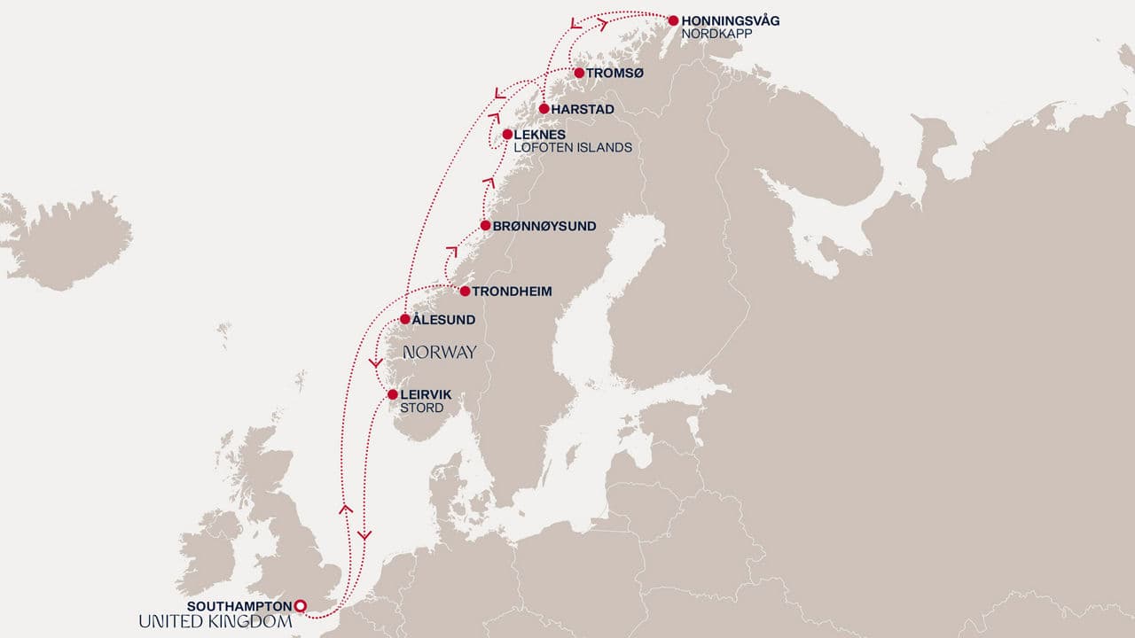 13 nights North European cruise on EXPLORA IV 
from 🇬🇧 Southampton 