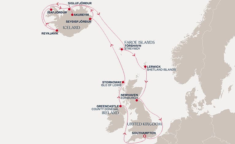 16 nights North European cruise on EXPLORA IV 
from 🇬🇧 Southampton 