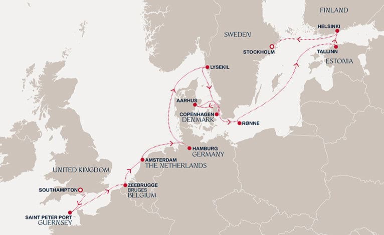 15 nights North European cruise on EXPLORA IV 
from 🇬🇧 Southampton to 🇸🇪 Stockholm 