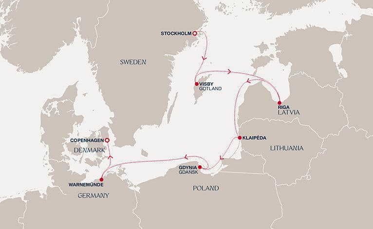 7 nights North European cruise on EXPLORA V 
from 🇸🇪 Stockholm to 🇩🇰 Copenhagen 