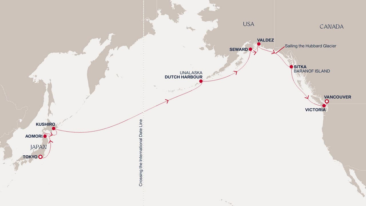 16 nights Transatlantic cruise on EXPLORA III 
from 🇯🇵 Tokyo to 🇨🇦 Vancouver 