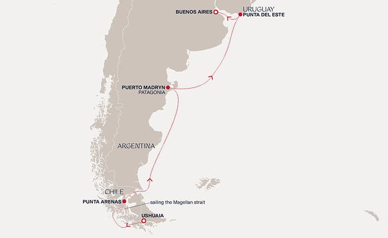 8 nights South American cruise on EXPLORA I 
from 🇦🇷 Ushuaia to 🇦🇷 Buenos Aires 