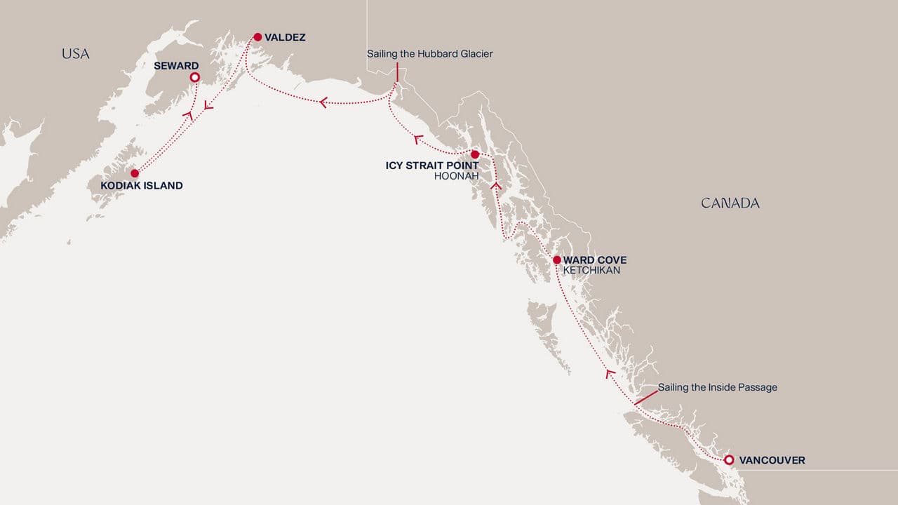 7 nights Alaskan cruise on EXPLORA III 
from 🇨🇦 Vancouver to 🇺🇸 Anchorage (Seward) 