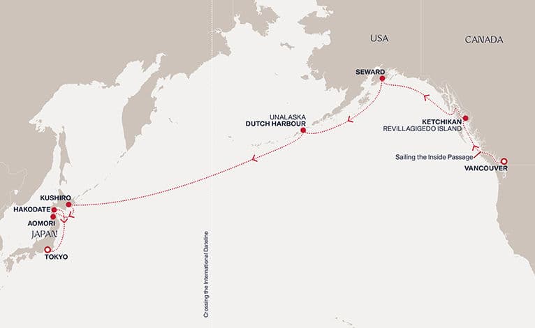17 nights Transatlantic cruise on EXPLORA III 
from 🇨🇦 Vancouver to 🇯🇵 Tokyo 