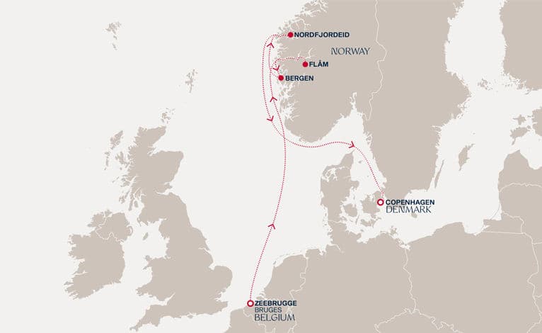 6 nights North European cruise on EXPLORA IV 
from 🇧🇪 Zeebrugge to 🇩🇰 Copenhagen 