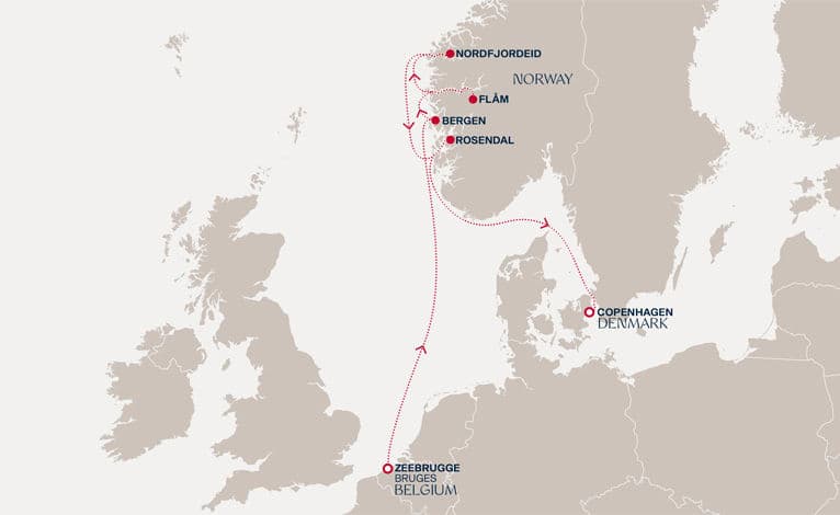 7 nights North European cruise on EXPLORA IV 
from 🇧🇪 Zeebrugge to 🇩🇰 Copenhagen 
