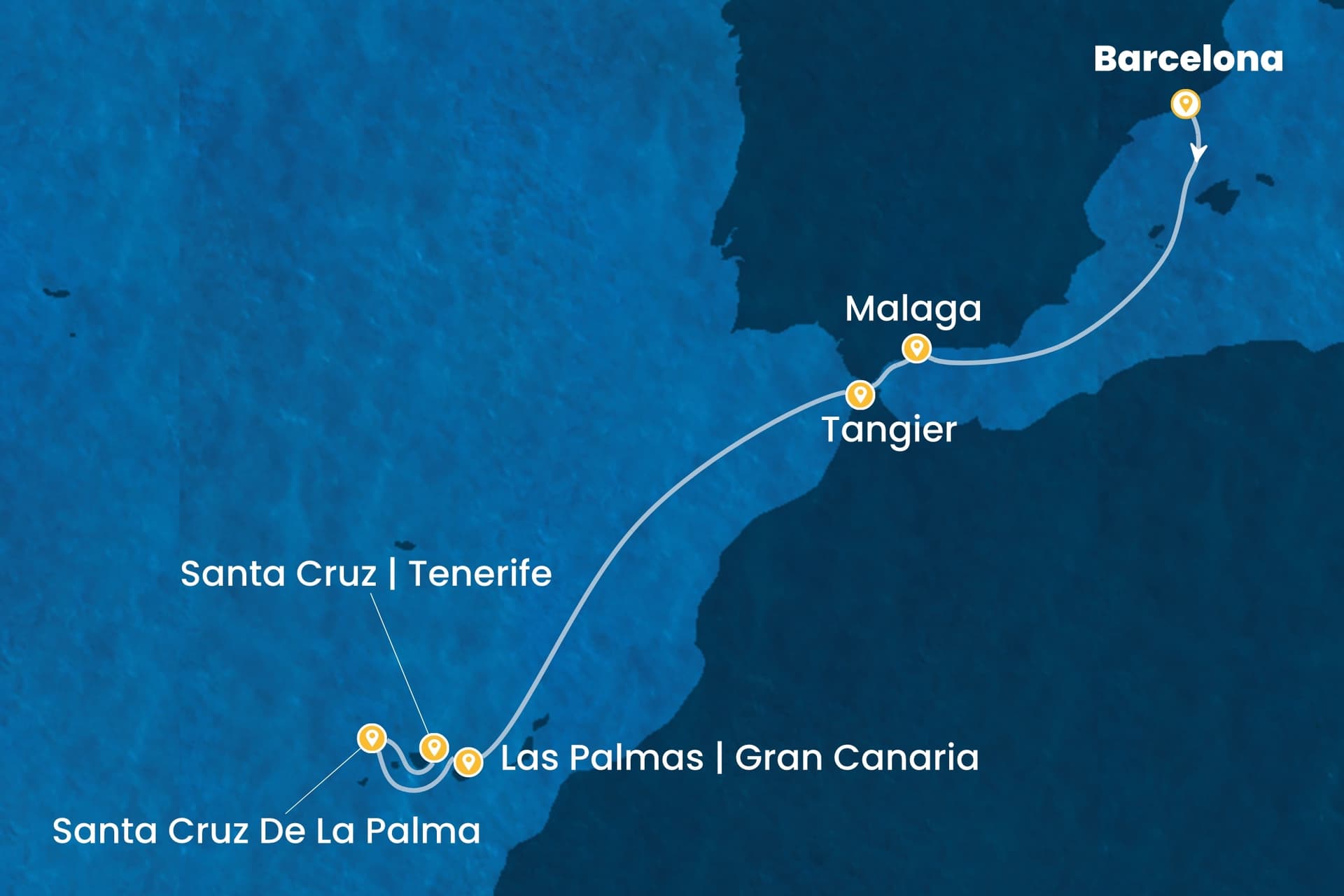 8 nights cruise on Costa Smeralda 
from 🇪🇸 Barcelona to 🇪🇸 Tenerife 