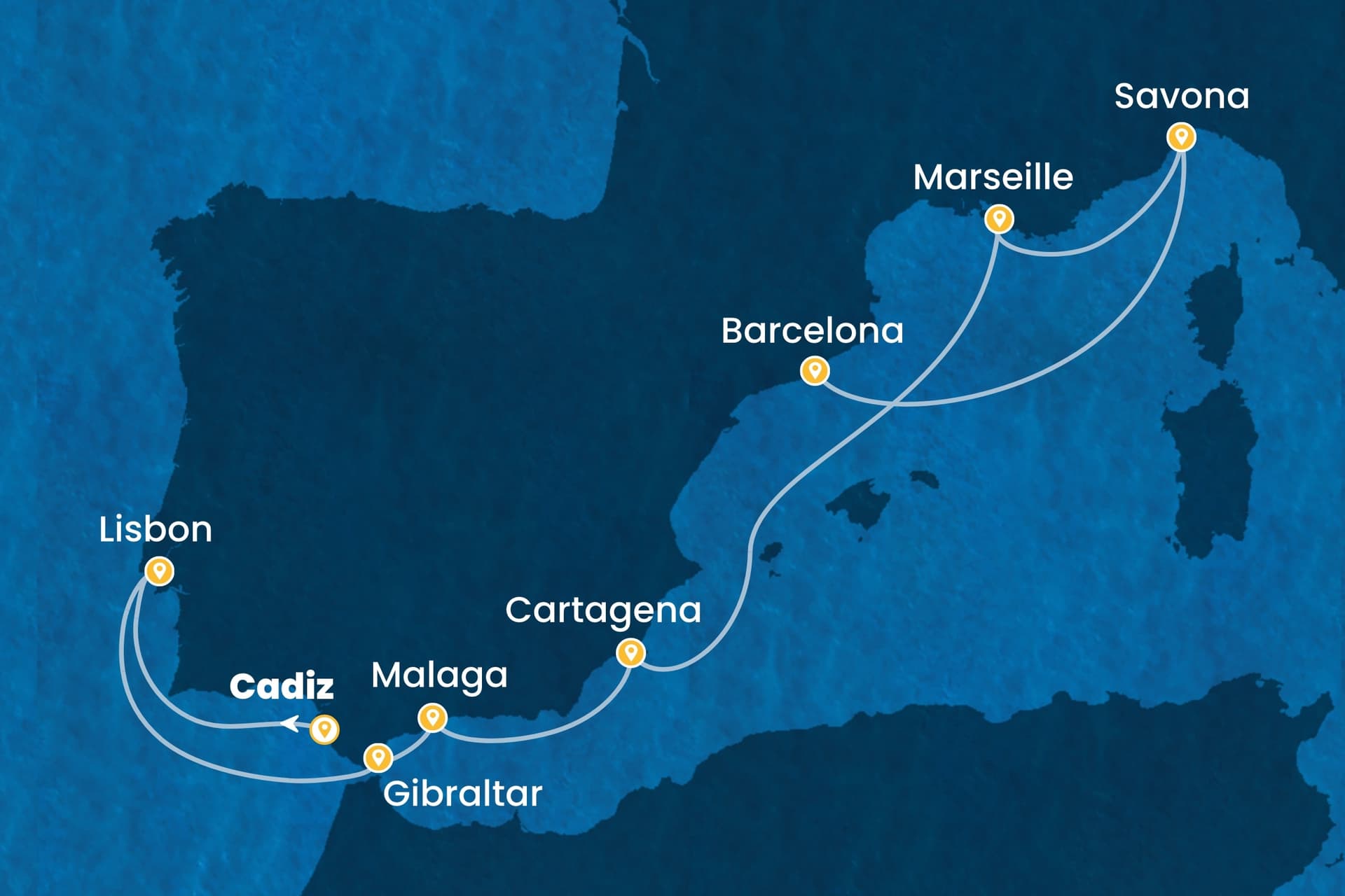 10 nights cruise on Costa Diadema 
from 🇪🇸 Cadiz to 🇪🇸 Barcelona 