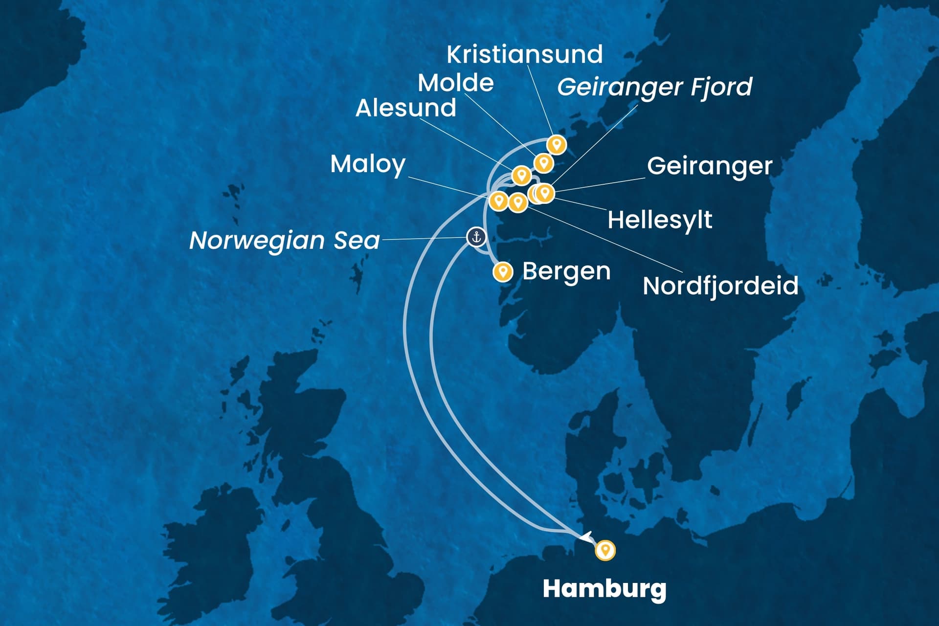 10 nights North European cruise on Costa Favolosa 
from 🇩🇪 Hamburg 