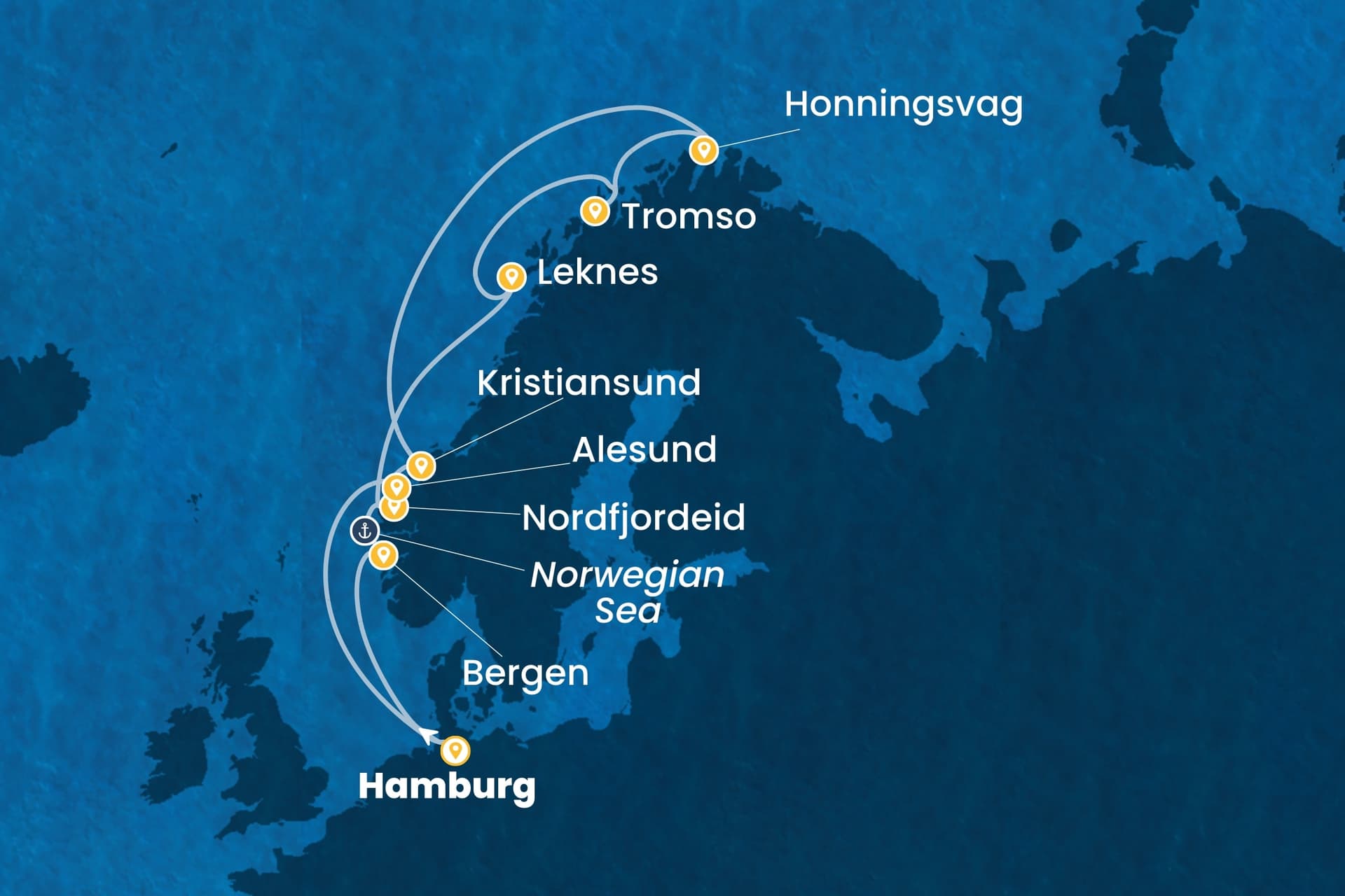 12 nights North European cruise on Costa Favolosa 
from 🇩🇪 Hamburg 