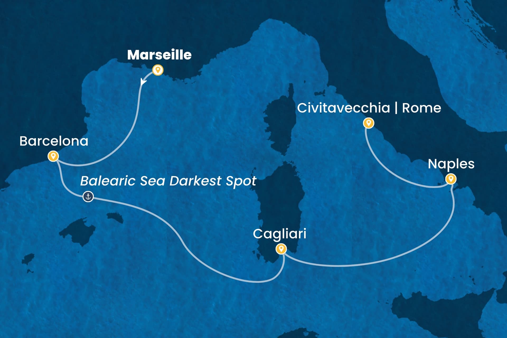 5 nights cruise on Costa Toscana 
from 🇫🇷 Marseille to 🇮🇹 Civitavecchia 