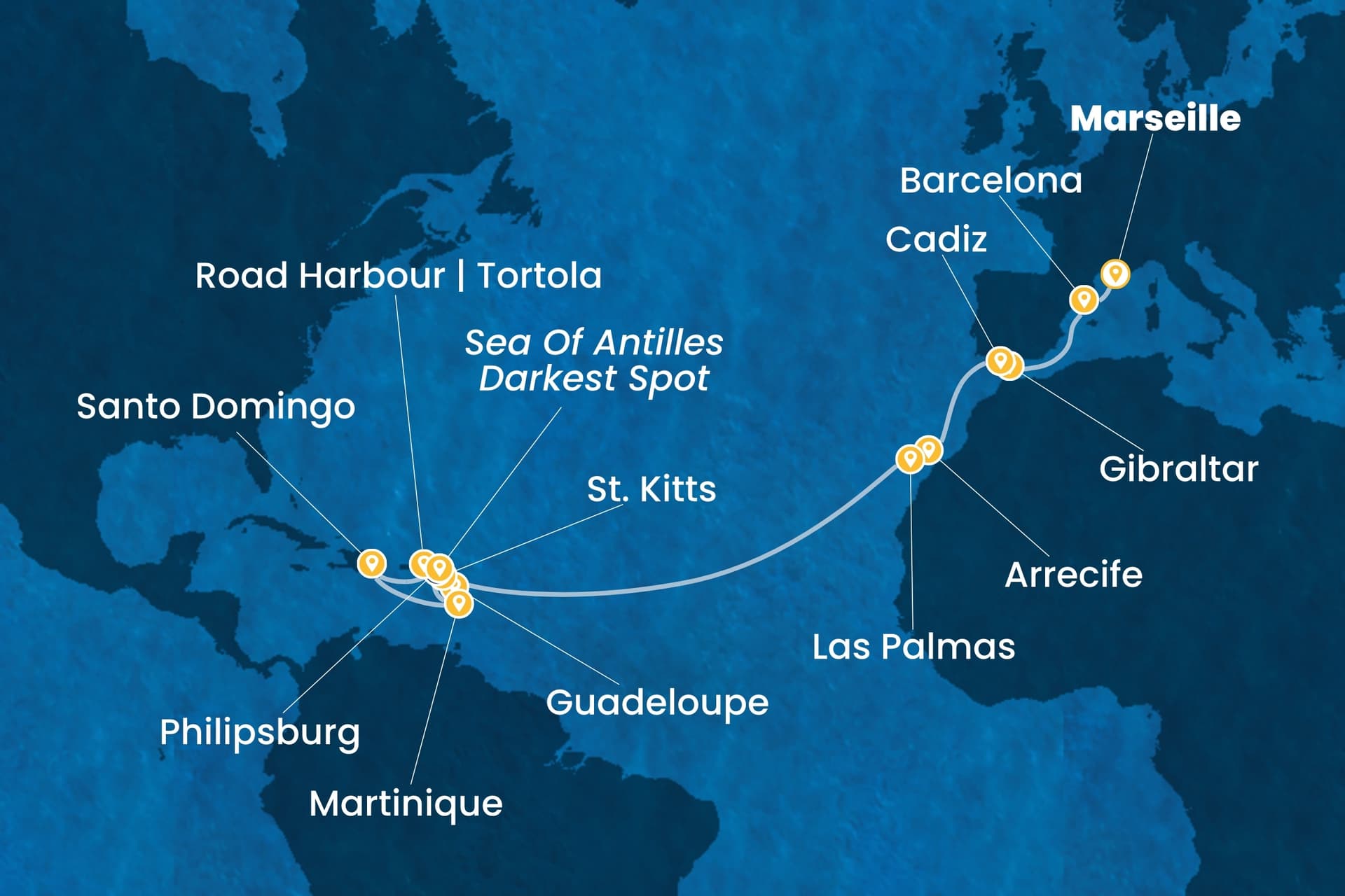 22 nights cruise on Costa Serena 
from 🇫🇷 Marseille to 🇲🇶 Fort-de-France 