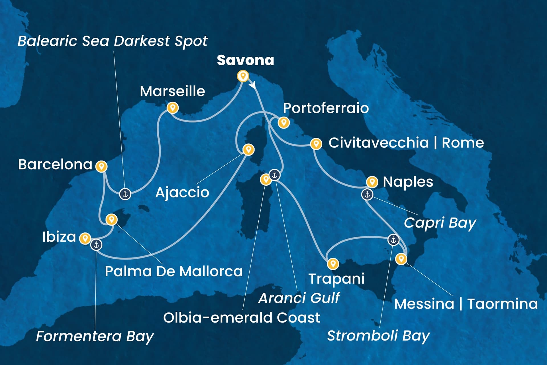 14 nights cruise on Costa Favolosa 
from 🇮🇹 Savona 