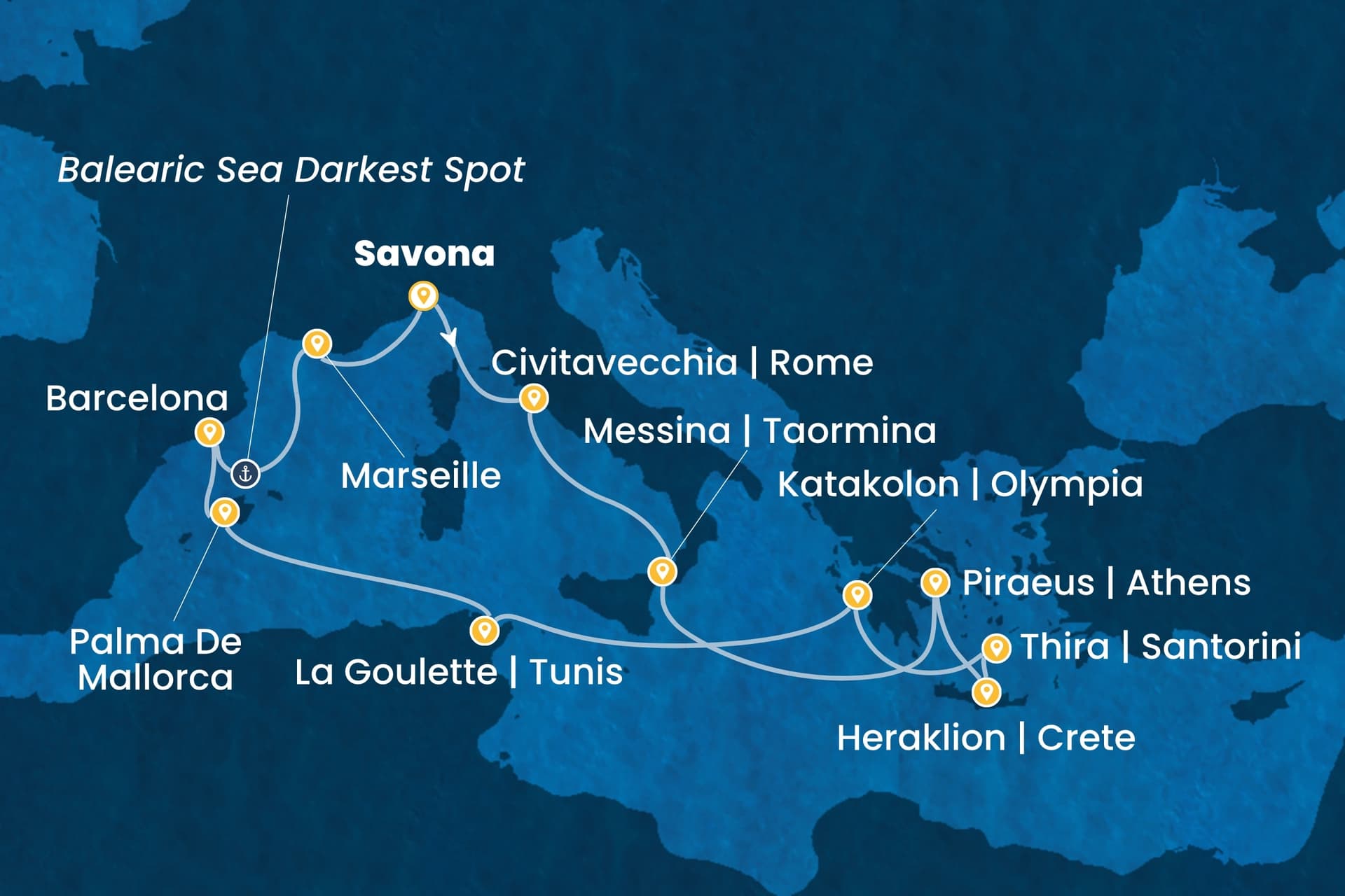 14 nights cruise on Costa Favolosa 
from 🇮🇹 Savona 