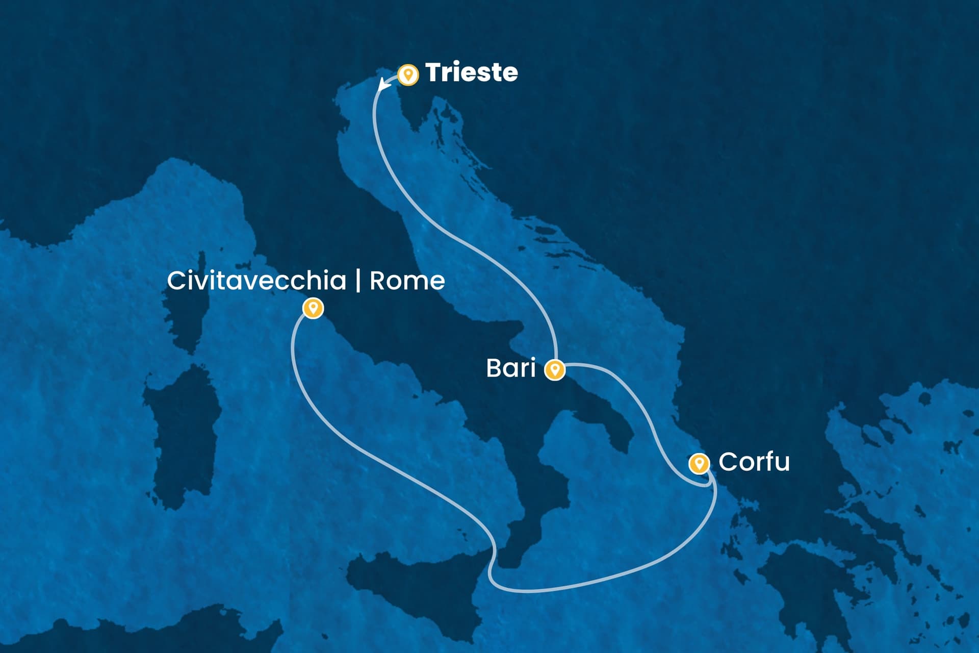 4 nights cruise on Costa Deliziosa 
from 🇮🇹 Trieste to 🇮🇹 Civitavecchia 