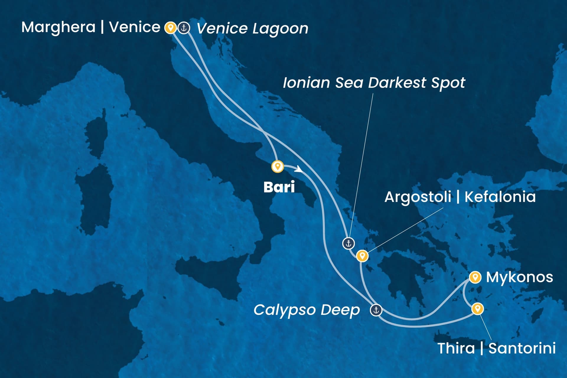 7 nights cruise on Costa Deliziosa
from ๐ฎ๐น Bari