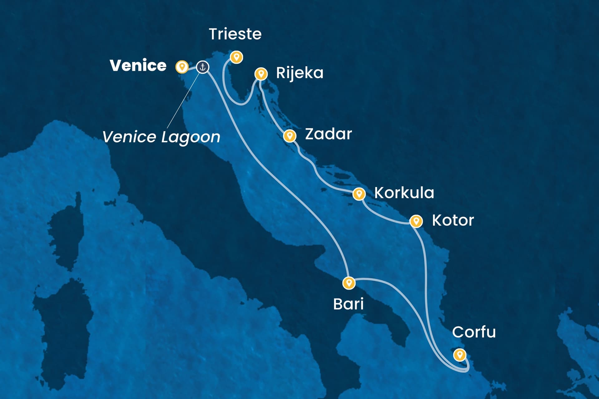 7 nights cruise on Costa Deliziosa 
from 🇮🇹 Marghera to 🇮🇹 Trieste 