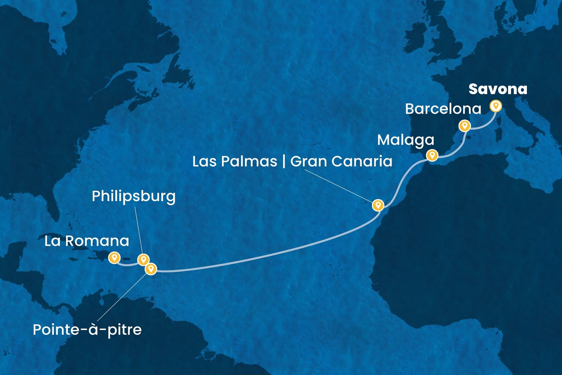 15 nights cruise on Costa Fascinosa
from ๐ฎ๐น Savona to ๐ฉ๐ด La Romana
