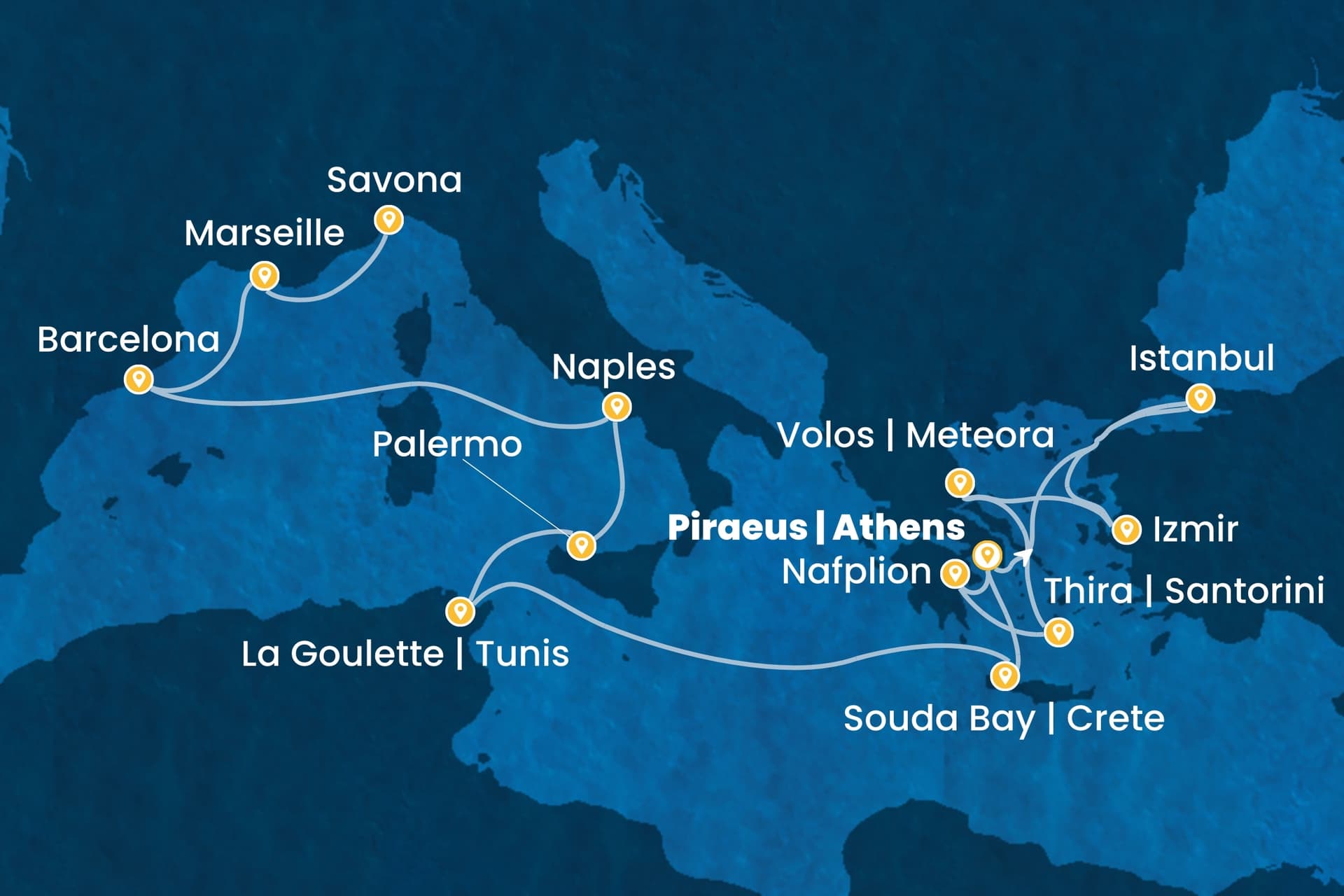 16 nights cruise on Costa Pacifica 
from 🇬🇷 Piraeus to 🇮🇹 Savona 