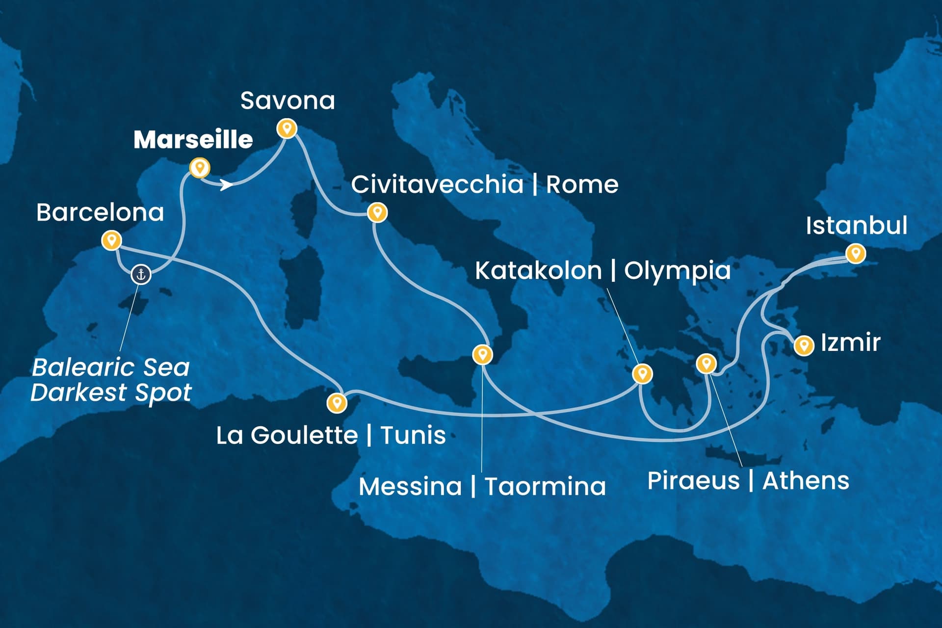 14 nights cruise on Costa Favolosa 
from 🇫🇷 Marseille 
