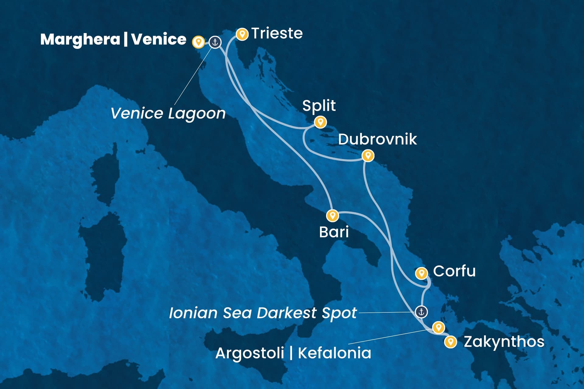 7 nights cruise on Costa Deliziosa 
from 🇮🇹 Marghera to 🇮🇹 Trieste 