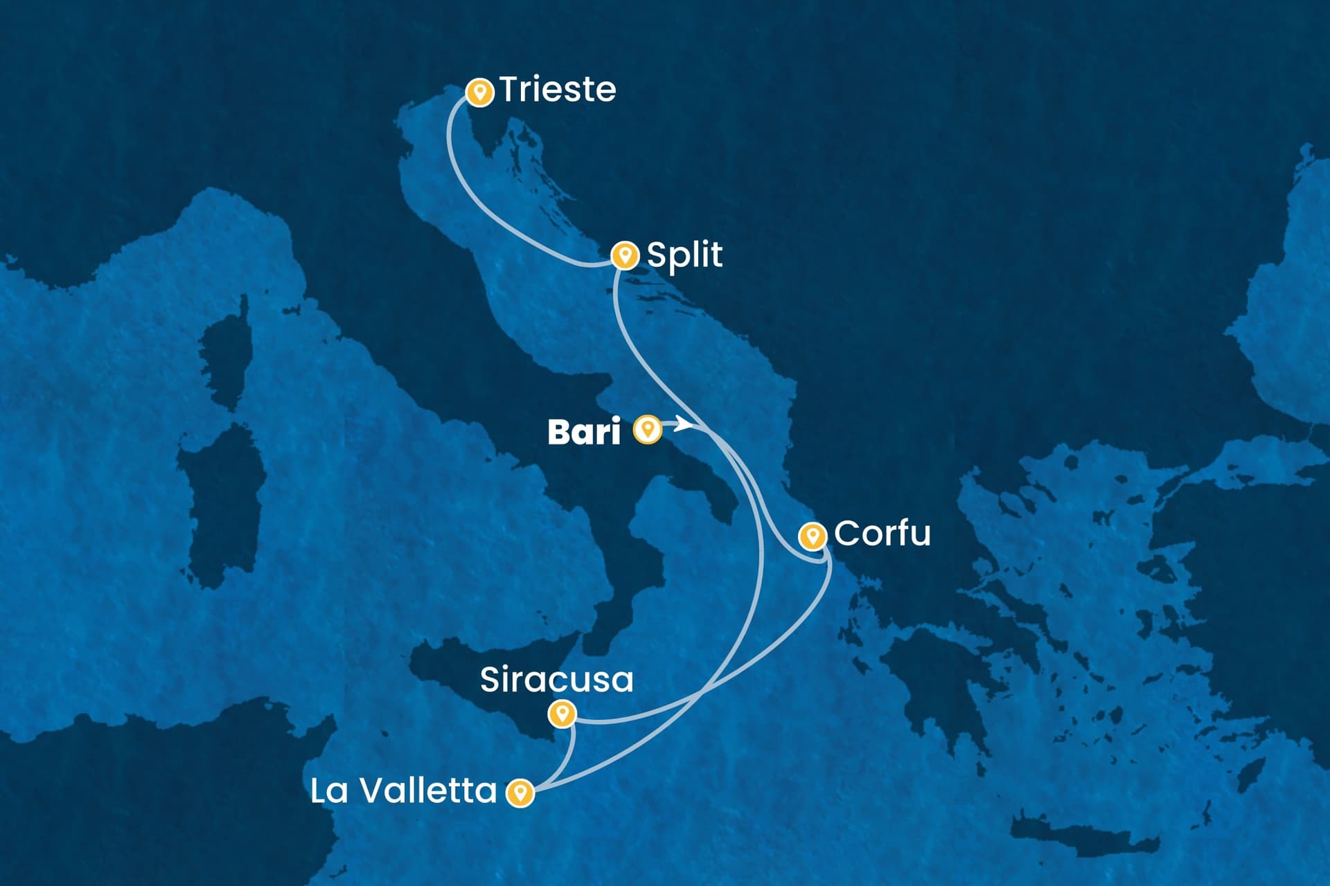 6 nights cruise on Costa Deliziosa 
from 🇮🇹 Bari to 🇮🇹 Trieste 