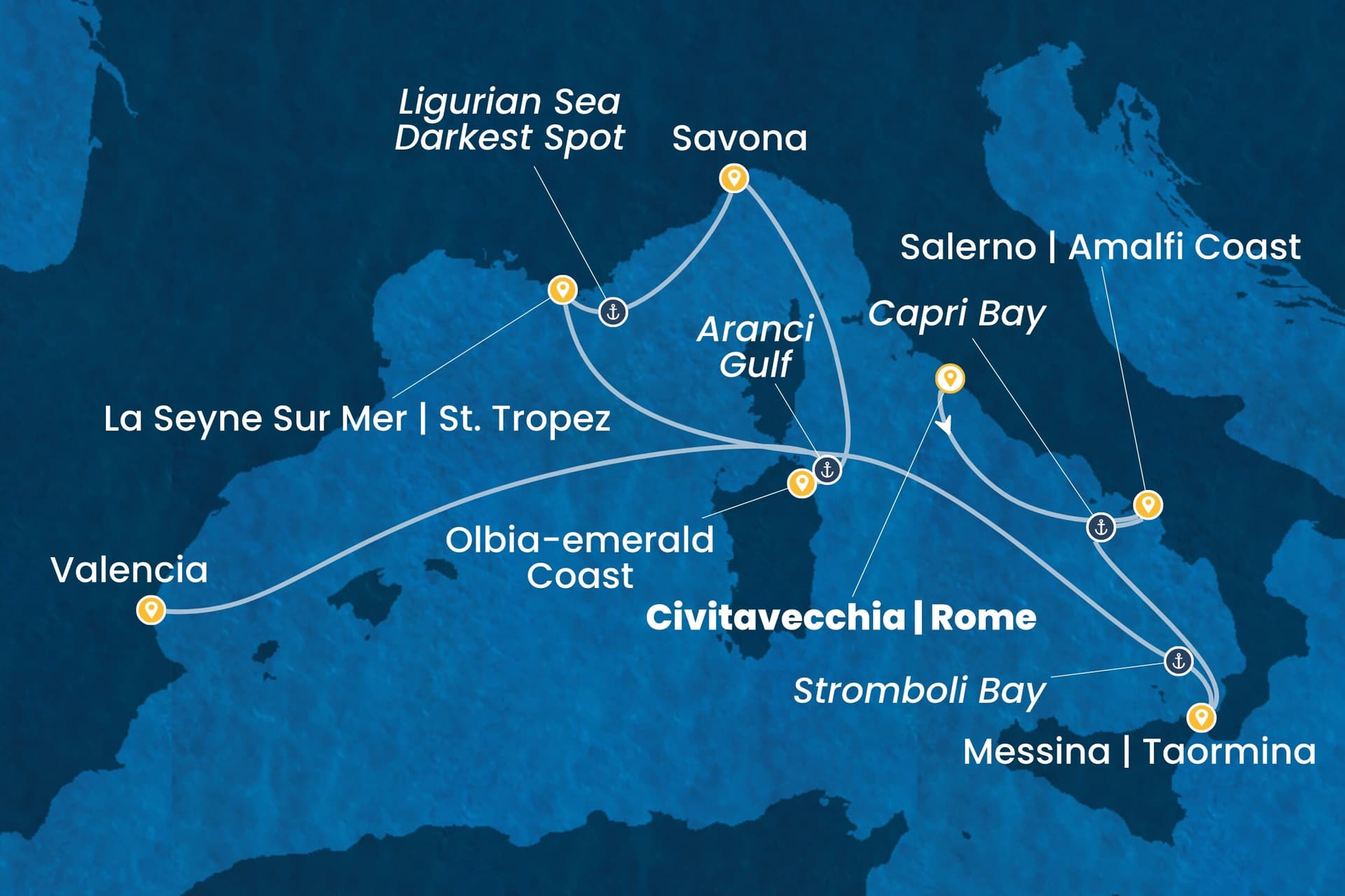 8 nights cruise on Costa Fascinosa 
from 🇮🇹 Civitavecchia to 🇪🇸 Valencia 