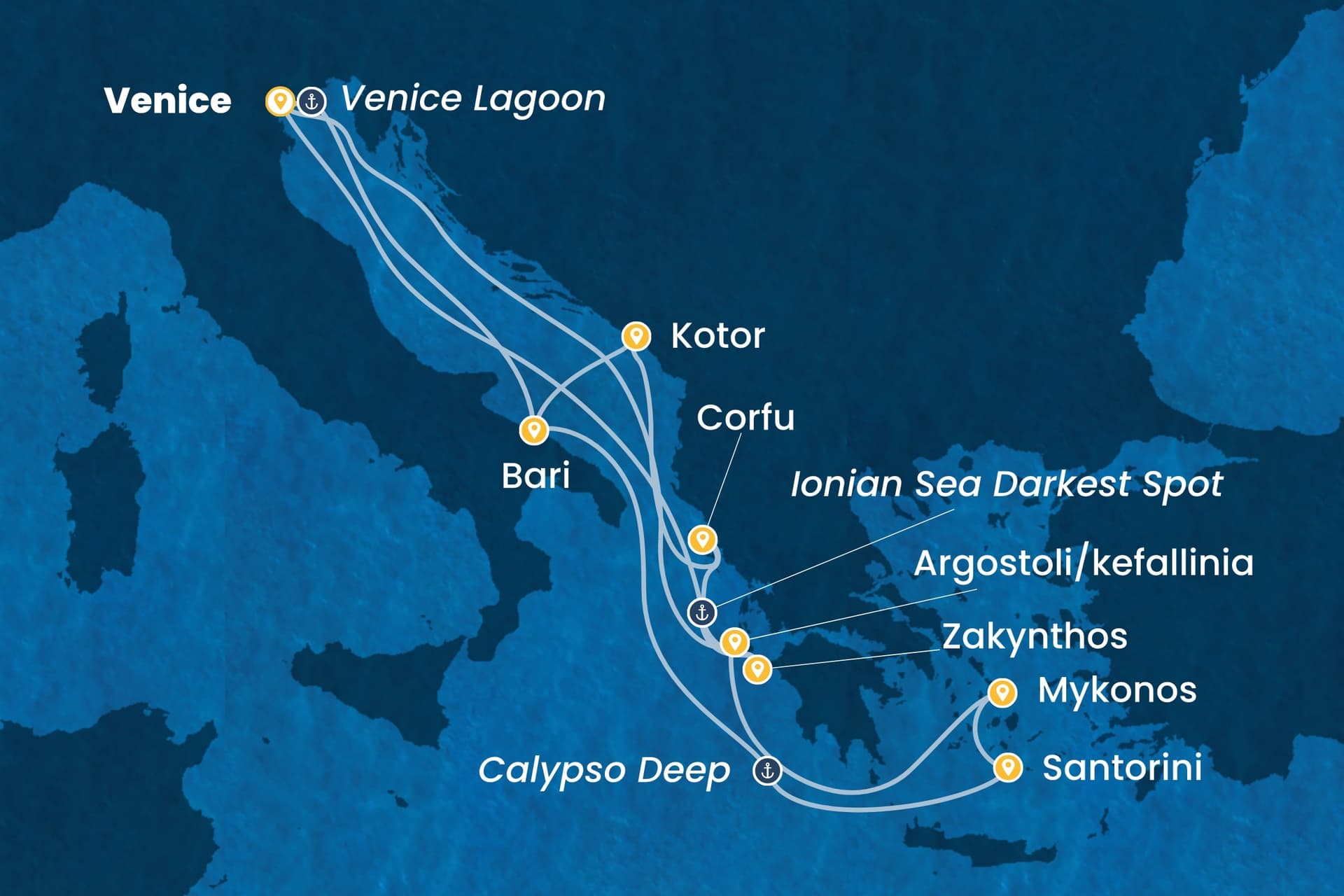 14 nights cruise on Costa Deliziosa
from ๐ฎ๐น Marghera