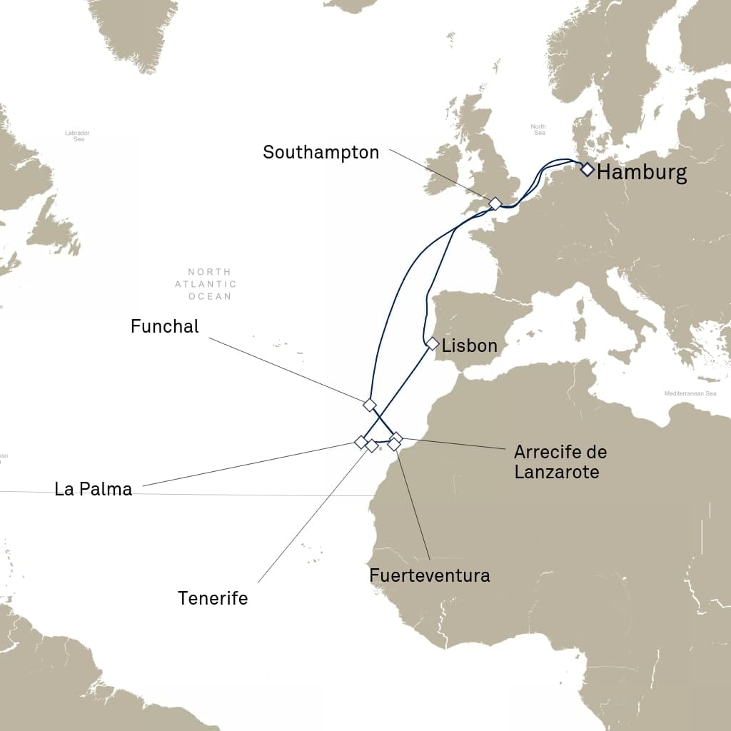 18 nights Mediterranean cruise on Queen Anne 
from 🇩🇪 Hamburg 