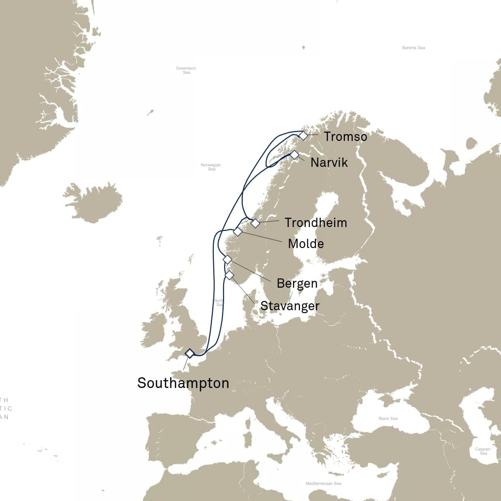 14 nights North European cruise on Queen Anne 
from 🇬🇧 Southampton 