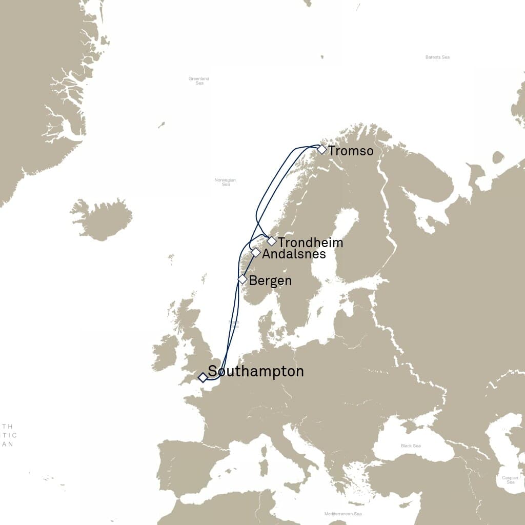 12 nights North European cruise on Queen Mary 2 
from 🇬🇧 Southampton 