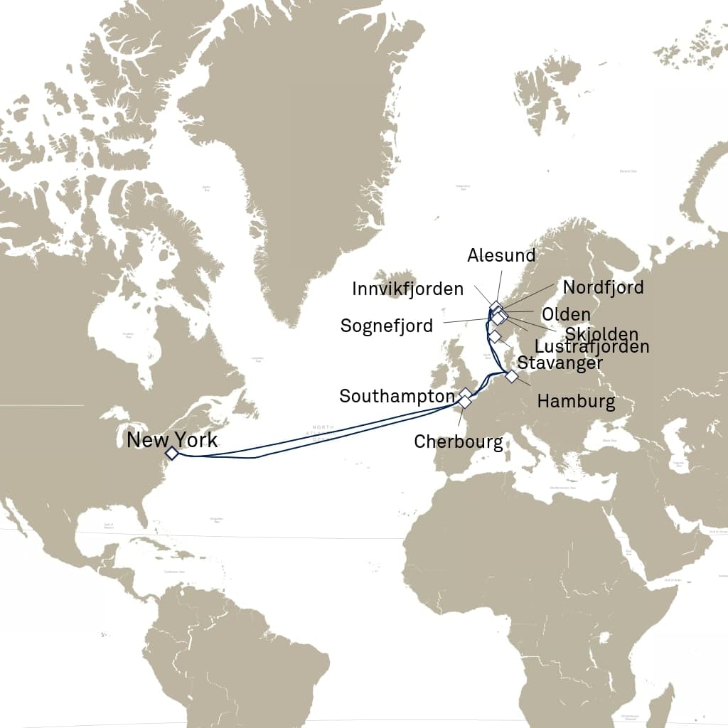26 nights North European cruise on Queen Mary 2 
from 🇺🇸 New York 