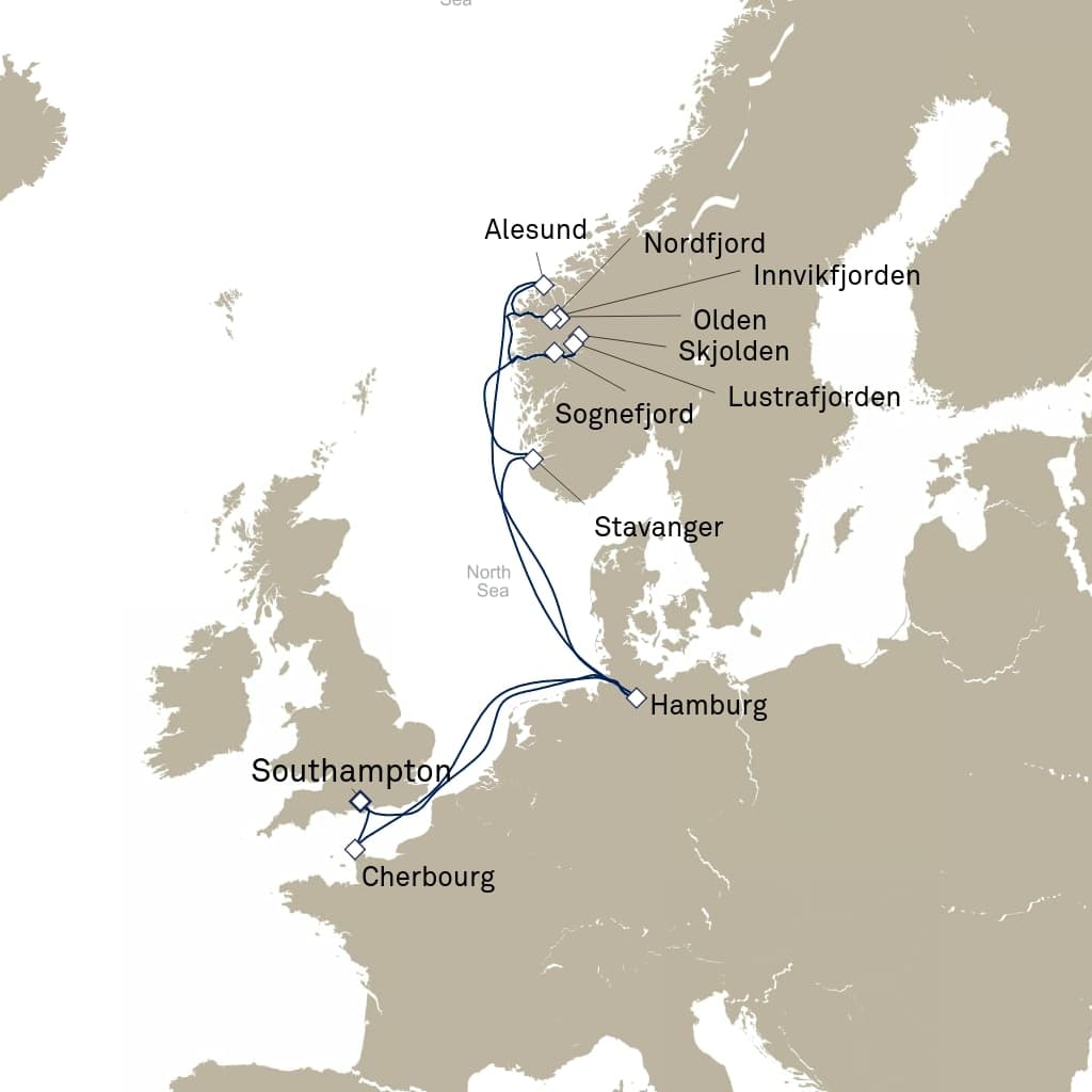 12 nights North European cruise on Queen Mary 2 
from 🇬🇧 Southampton 
