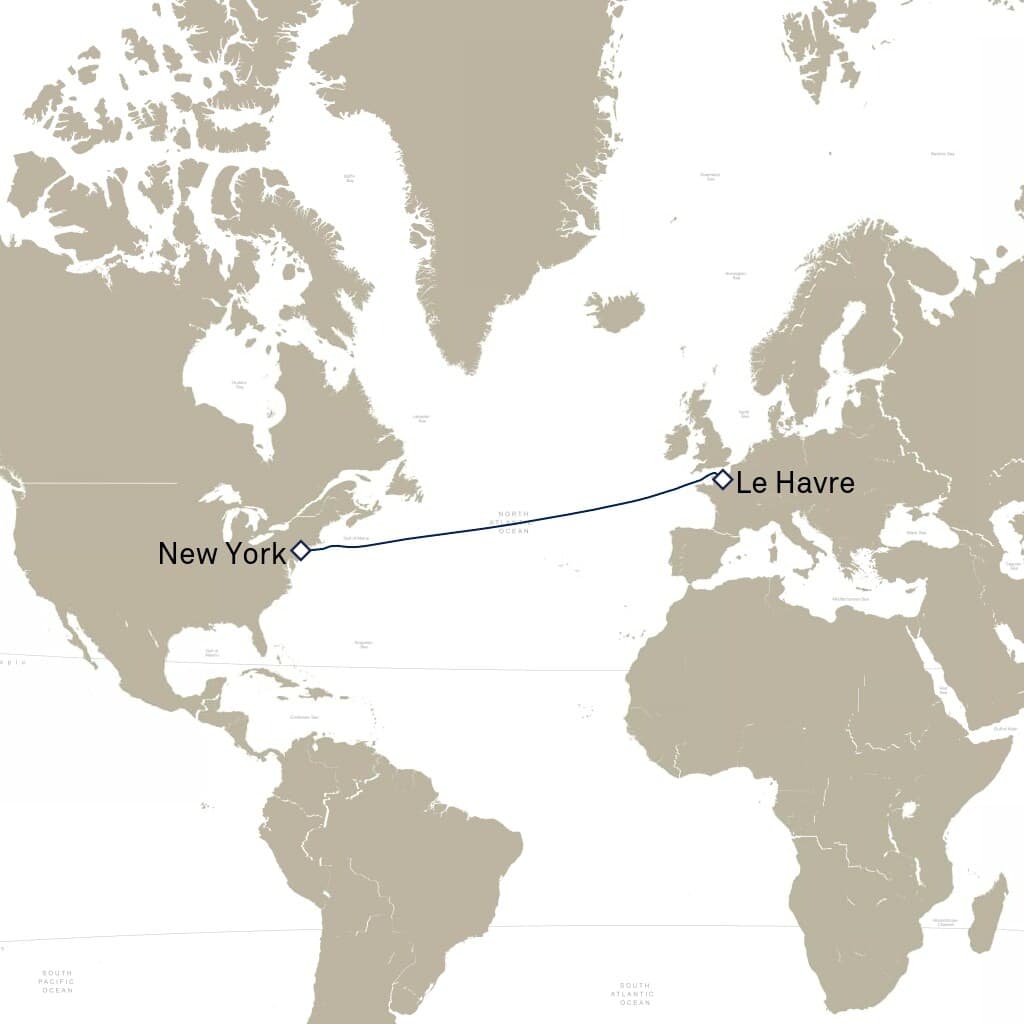 7 nights Transatlantic cruise on Queen Mary 2 
from 🇫🇷 Le Havre to 🇺🇸 New York 