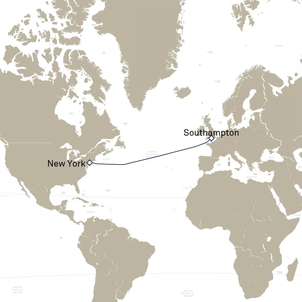 7 nights Mediterranean cruise on Queen Mary 2
from 🇬🇧 Southampton to 🇺🇸 New York