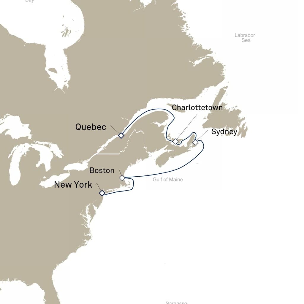 7 nights North East American cruise on Queen Mary 2 
from 🇺🇸 New York to 🇨🇦 Quebec City 