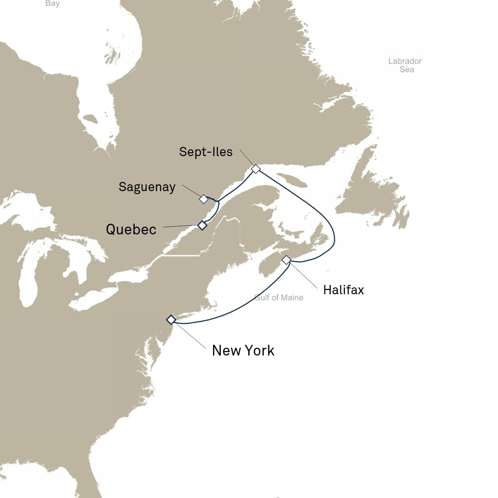 7 nights North East American cruise on Queen Mary 2 
from 🇨🇦 Quebec City to 🇺🇸 New York 