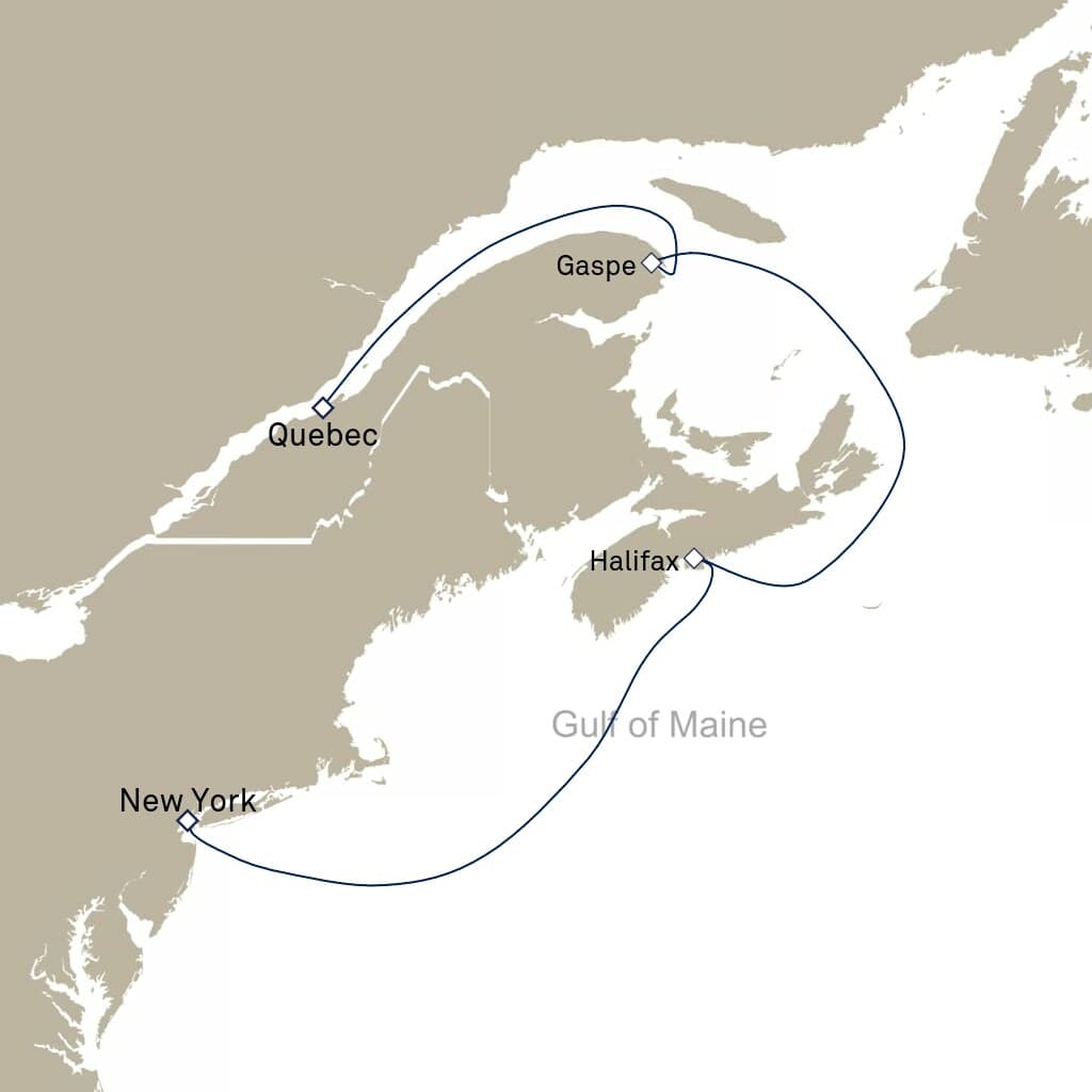 7 nights North East American cruise on Queen Mary 2 
from 🇺🇸 New York to 🇨🇦 Quebec City 