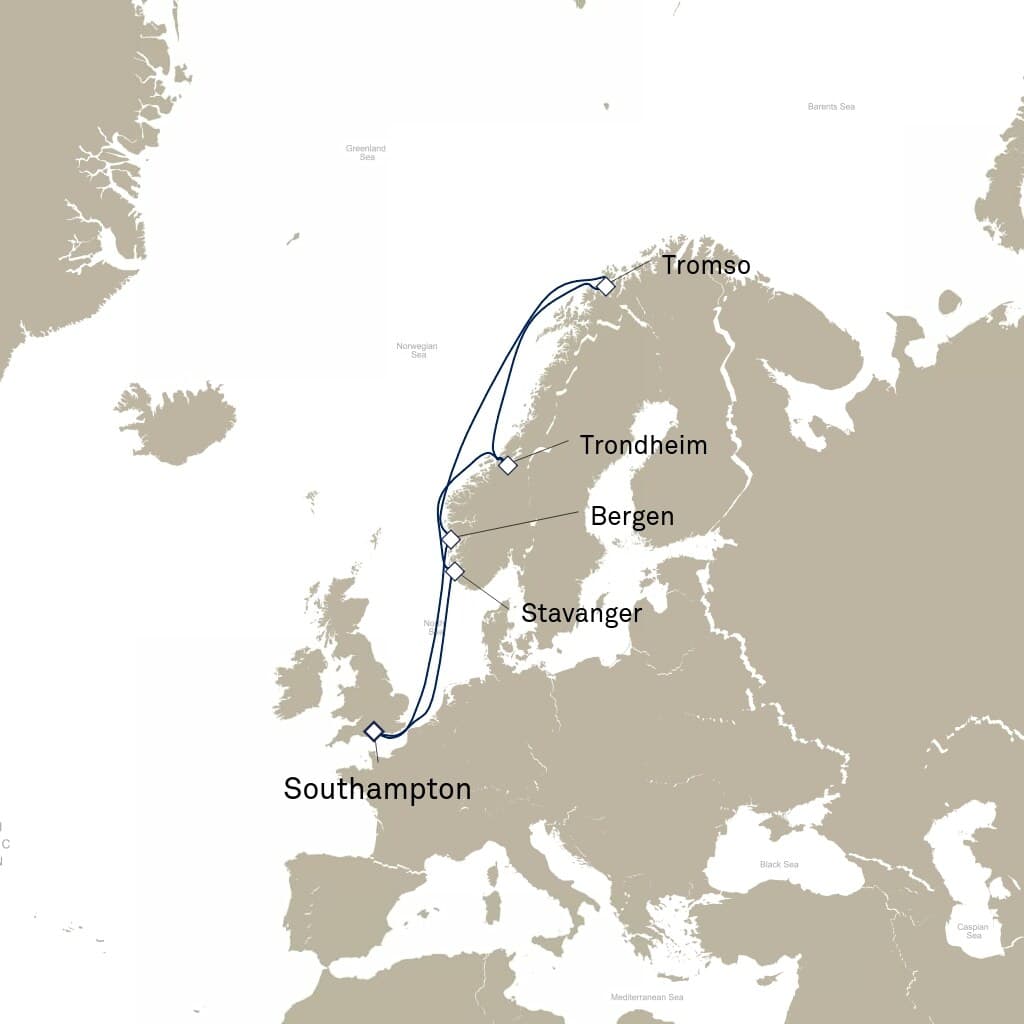 12 nights North European cruise on Queen Mary 2 
from 🇬🇧 Southampton 