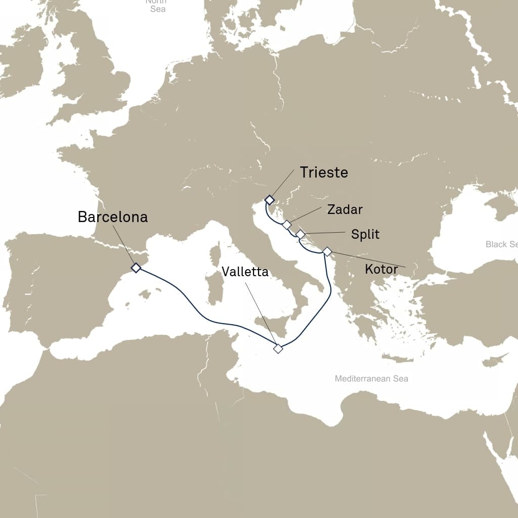 14 nights Mediterranean cruise on Queen Elizabeth 
from 🇪🇸 Barcelona to 🇮🇹 Civitavecchia 