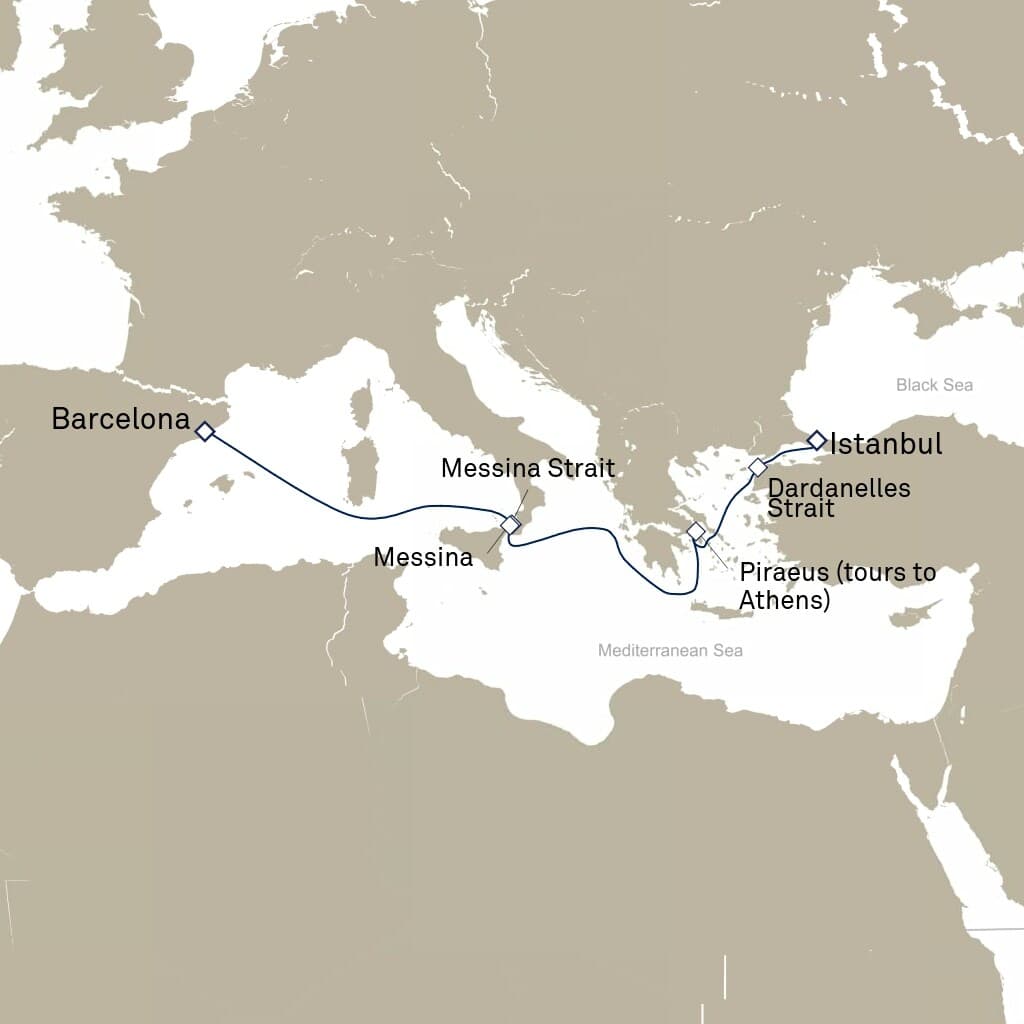7 nights Mediterranean cruise on Queen Elizabeth
from ๐ช๐ธ Barcelona to ๐น๐ท Istanbul