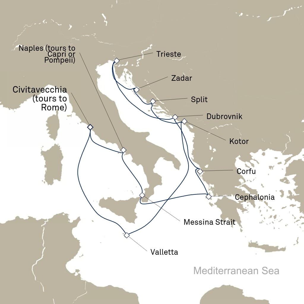 14 nights Mediterranean cruise on Queen Elizabeth 
from 🇮🇹 Civitavecchia 