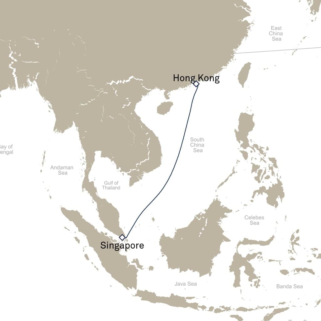 5 nights Asian cruise on Queen Elizabeth 
from 🇸🇬 Singapore to 🇭🇰 Hong Kong 