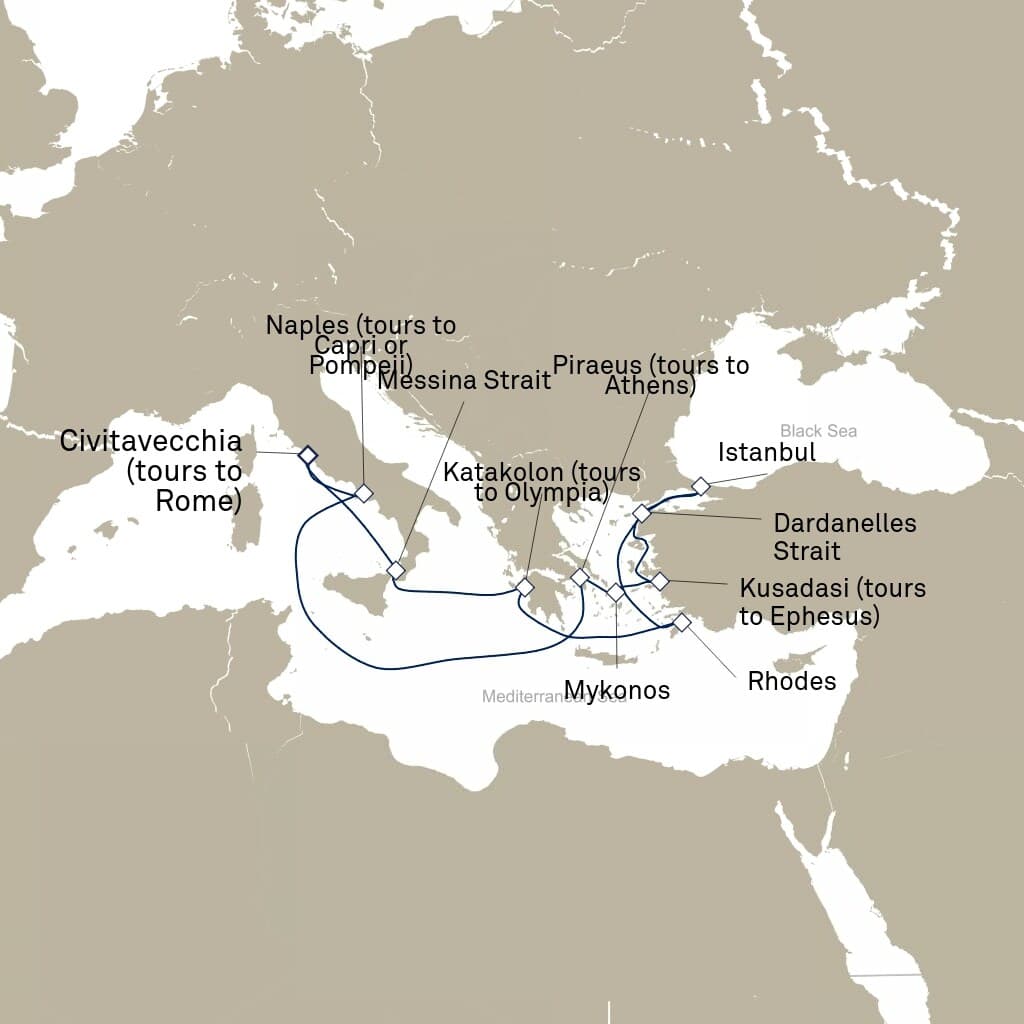 14 nights Mediterranean cruise on Queen Elizabeth 
from 🇮🇹 Civitavecchia 