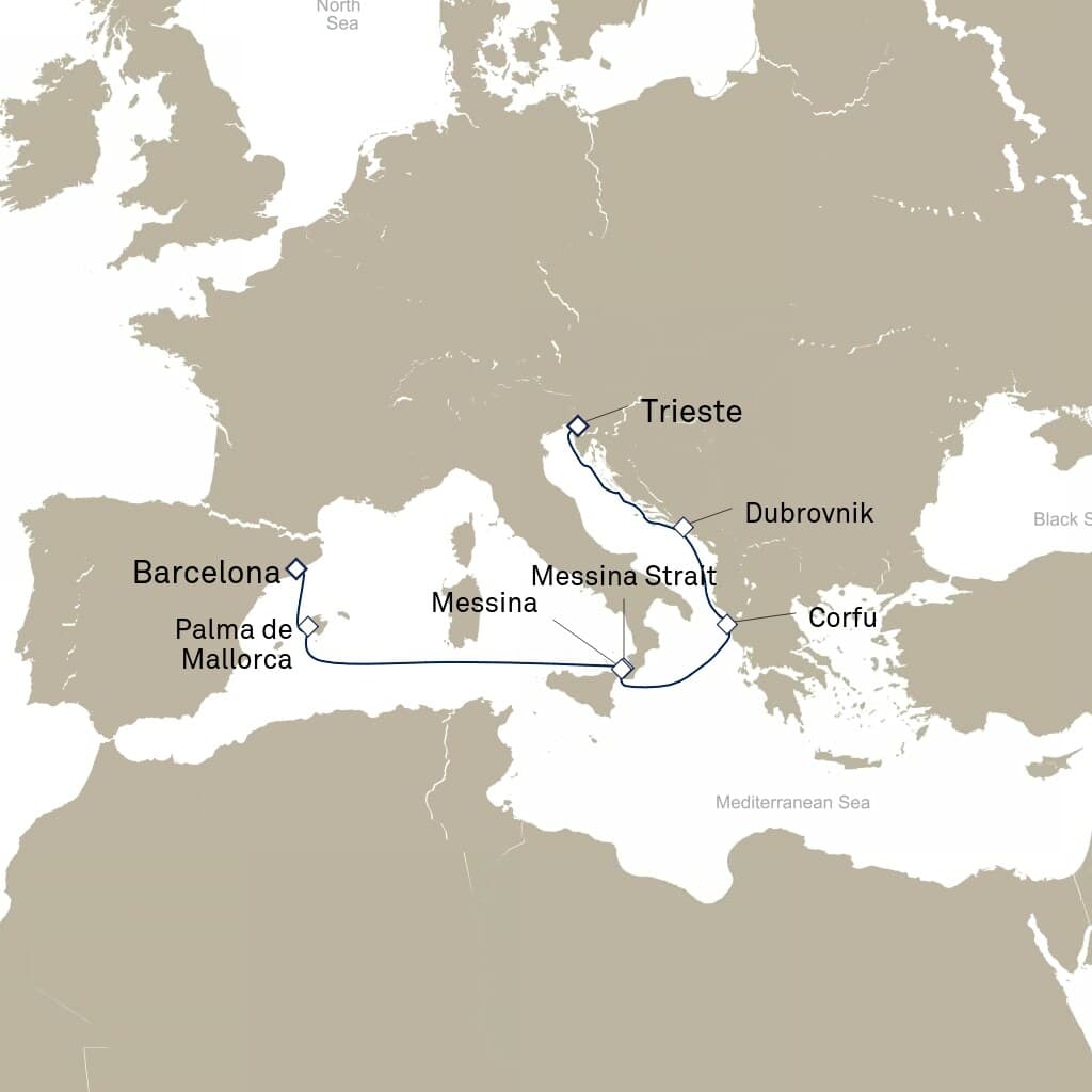 7 nights Mediterranean cruise on Queen Elizabeth
from 🇮🇹 Trieste to 🇪🇸 Barcelona