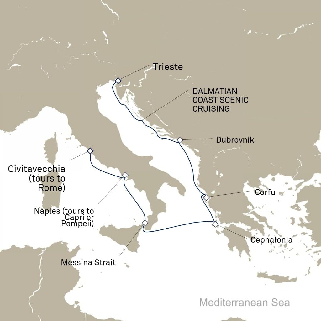 7 nights Mediterranean cruise on Queen Elizabeth
from ๐ฎ๐น Trieste to ๐ฎ๐น Civitavecchia