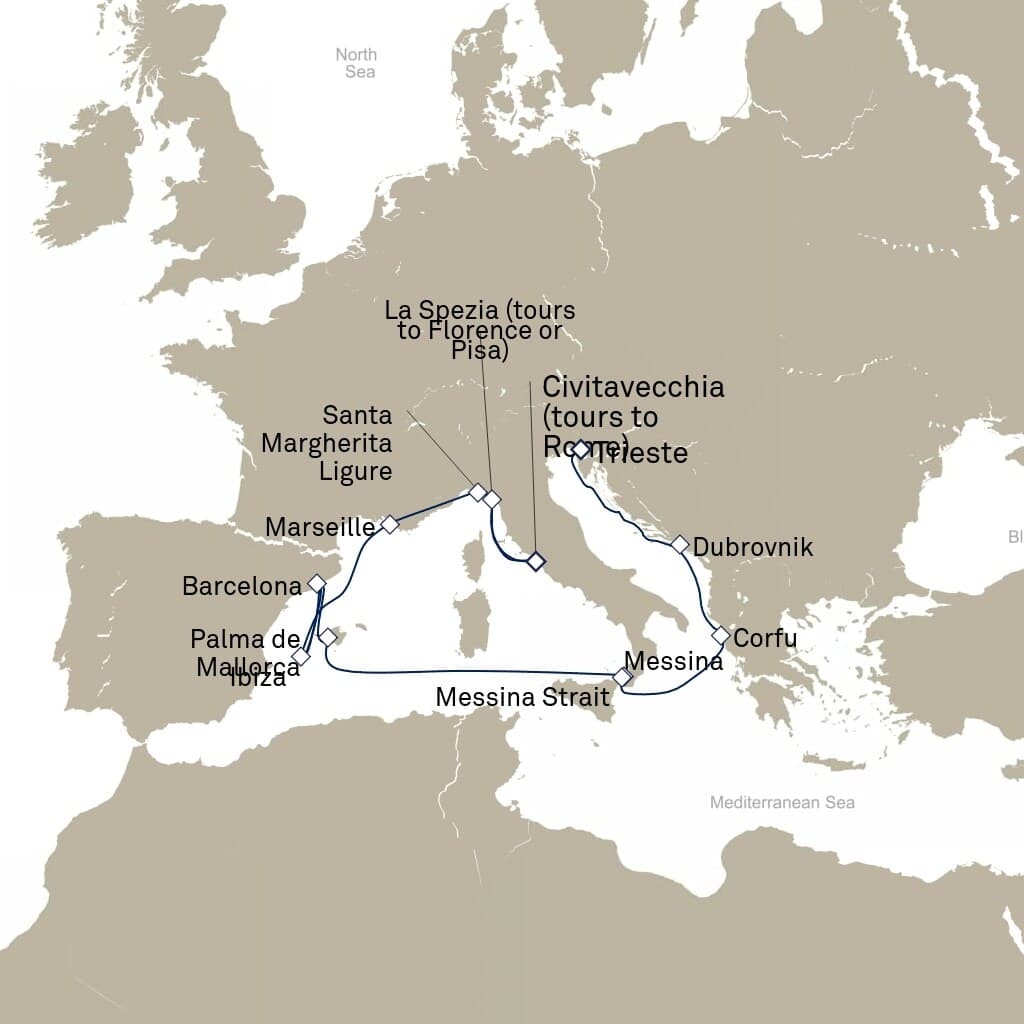 14 nights Mediterranean cruise on Queen Elizabeth
from 🇮🇹 Trieste to 🇮🇹 Civitavecchia