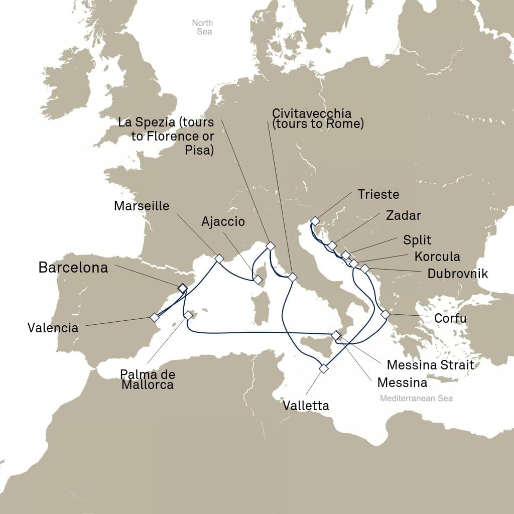21 nights Mediterranean cruise on Queen Elizabeth
from ๐ช๐ธ Barcelona