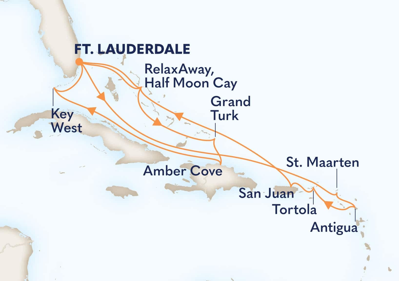 16 nights Caribbean cruise on Nieuw Amsterdam 
from 🇺🇸 Fort Lauderdale 