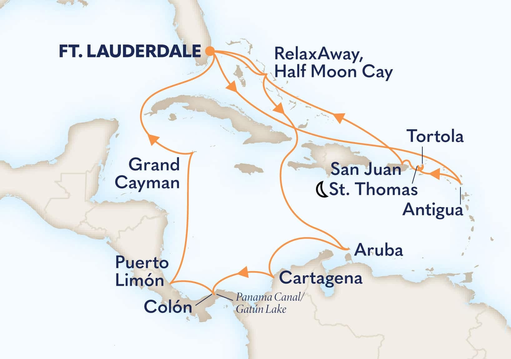 21 nights Panama canal cruise on Nieuw Amsterdam 
from 🇺🇸 Fort Lauderdale 